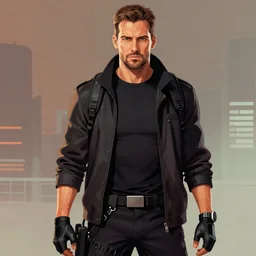 rick deckard from blade runner colored digital illustration by Mark Brooks