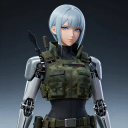 cyberpunk military mafia woman with cybernetic arm, Yoji Shinkawa