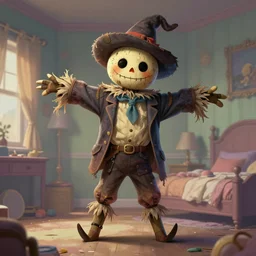 an monstruous scarecrow, gentle, posing, cute pose, vaporwave, bedroom, highly detailed, digital painting, artstation, concept art, smooth, sharp focus, illustration, art by artgerm and greg rutkowski and alphonse mucha