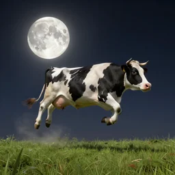 the cow jumped over the moon 8 k resolution trending on artstation digital art mixed media unreal engine