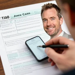close up of jimmy carr paying his tax return caricature