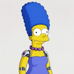 Marge Simpson as a cyborg, art deco design, by Mandy Jurgens and Warhol, Ernst Haeckel, James Jean, artstation, concept art
