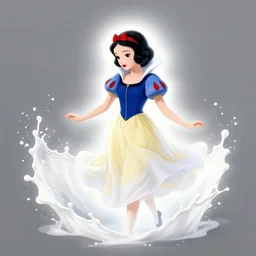 snow white, white splash aura in motion, floating pieces, painted art by tsuyoshi nagano, greg rutkowski, artgerm, alphonse mucha, spike painting