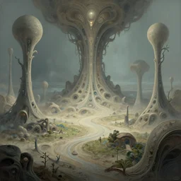 a strangely beautiful alien landscape, intricate, elegant, highly detailed, digital painting, artstation trending, concept art, matte, cinematic, illustration,