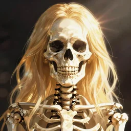 portrait of a skeleton, anime, hyperrealistic