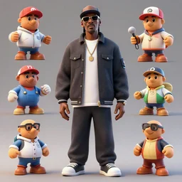 snoop dogg at all angles clash royal style characters, unreal engine 5, octane render, detailed, brawl stars, cinematografic, cinema 4 d, artstation trending, high definition, very detailed, blender