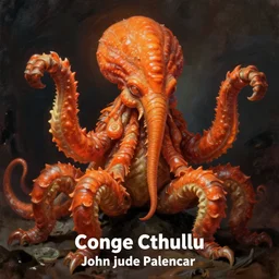 zoological portrait of orange cthulhu by john jude palencar