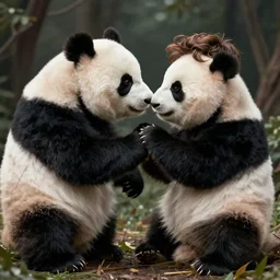 An attractive French man kicked in the face by a panda