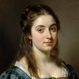 a beautiful portrait of a young and beautiful noblewoman with gentle eyes, art by franz xaver winterhalter, highly detailed, elegant, romanticism, neoclassicism, 1 8 5 0 s style painting, oil on canvas, vivid