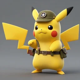 pikachu in ww 2 uniform and a mustache, fighting in world war 2, photorealistic, high detail, sharp focus, smooth edges, dramatic, sky on fire with dogfights in the sky.