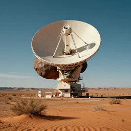 desert landscape, a giant asteroid radar astronomy, styled by mike bierek, cinematic