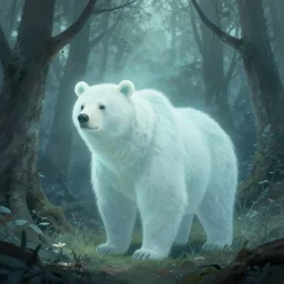 ghostly animal spirit, bear, ghostly forest, artstation, deviantart, cgsociety
