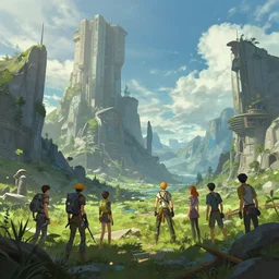 photo environement post futurist fiord : 4, 4 k rtx hdr volume light concept studio matte painting environement digital illustration style art that looks like it is from borderlands and by feng zhu and loish and laurie greasley, victo ngai, andreas rocha, john harris by jesper ejsing, by rhads, makoto shinkai and lois van baar