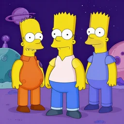 The Simpsons as Space Explorers, digital art
