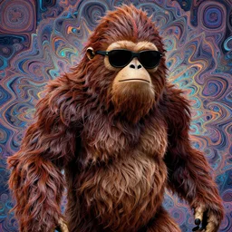 ( sasquatch, bigfoot wearing sunglasses, hr giger ) ( ( ( hyper detailed masterpiece, psychedelic fractal pattern, jean giraud, digital art painting, dream wave aesthetic, ethereal, artgerm, donato giancola, tom bagshaw ) ) )