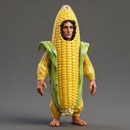 3 d render by alex grey depicting charles manson wearing a corn costume, 8 k, blender, wayne thiebaud brushstrokes