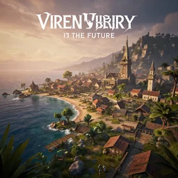 the new fantasy roleplaying metaverse location! virtual reality supported! come join us in the most popular in the metaverse! here is an incredible image from a seaside village at dusk! welcome to the future! hyper - realistic, path tracing unreal engine 5. 0