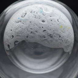soap bubble textured with reflective glass, macro shot, professional photography