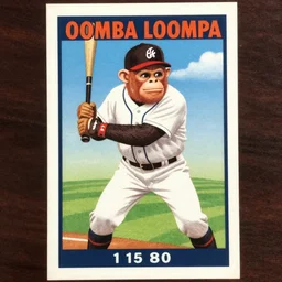 1 9 8 0 s baseball card of an oompa loompa