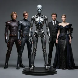 avantgarde studio light mr sinister by rembrandt, prometheus movie still frame of biomimetic mr sinister by malczewski, mcu nathaniel essex mr sinister by caravaggio, 3 d biocybernetic character sculpture by wayne barlowe, haute couture editorial dress by alexander mcqueen