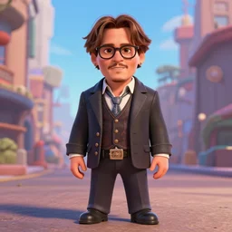 johnny depp as a 3 d cartoon, pixar, dreamworks, disney