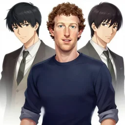 mark zuckerberg as a persona 5 character, illustration by shigenori soejima and masayoshi suto