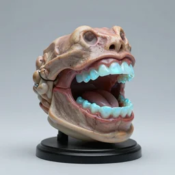 realistic miniature of bioluminescent toothless on a studio shot, 1 0 0 mm, hyper realism, detailed, high definition, smooth, sharp focus