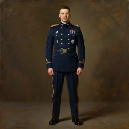 full body portrait of the dictator of the nba utah jazz, 1 8 8 9, in full military garb, navy, oil on canvas by william sidney mount, trending on artstation