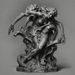 charcoal painting of a scultpture, distorted, abstract, creepy, intricate, elegant, highly detailed, ray tracing, digital painting, artstation, concept art, smooth, sharp focus, illustration, art by artgerm and greg rutkowski and alphonse mucha, 8 k