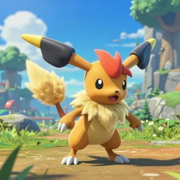 game screenshot of the pokemon zigzagoon from monster hunter world ( 2 0 2 0 ), capcom, octane render, blender, cgsociety, maya, flawless masterpiece