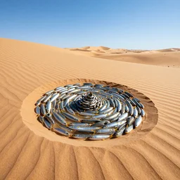 fish vortex in a desert