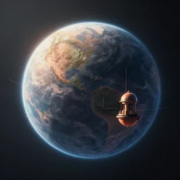 beautiful sci fi planet, concept art trending on artstation, volumetric lighting, 8k