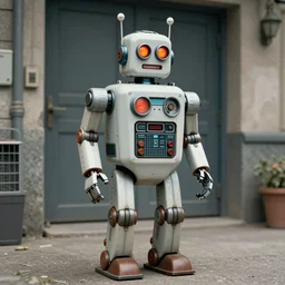 ( ( ( ( ( 1 9 5 0 s retro future robot movie hero. muted colors. ) ) ) ) ) by jean - baptiste monge!!!!!!!!!!!!!!!!!!!!!!!!!!!!!!