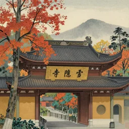 Autumn at Lingyin Temple, Hangzhou, by Hasui Kawase