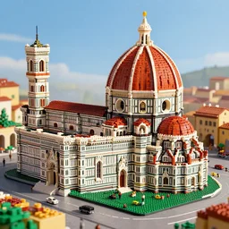 cyberpunk florence made completely of legos