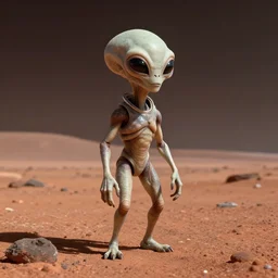 realistic photo of an alien on mars, high quality, space photo, very beautiful