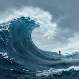 an ocean wave swirling in the sky by simon stalenhag and geoff darrow and dan mumford