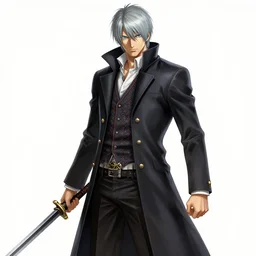 Dante from Devil May Cry in Castlevania Symphony of the Night, highly detailed, illustration