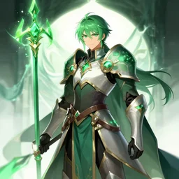 character art by hidari and wlop, the emerald herald