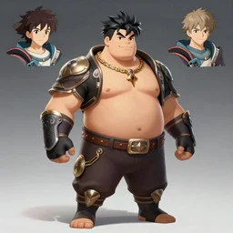 character sheet for a asian beefy male, for genshin impact by greg rutkowski, by studio ghibli, digital art, trending on artstation, hd, 8 k, highly detailed, good lighting, beautiful, masterpiece