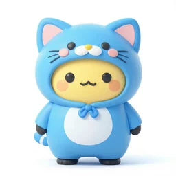 slowpoke dressed in blue cat costume