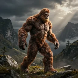 bigfoot in the style of charles dellshau