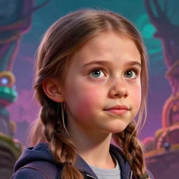 greta thunberg as a cute robert crumb cartoon, head and shoulders, epic, vivid colors, high details, cinematic, 8k resolution, beautiful detailed, photorealistic, digital painting, artstation, concept art, smooth, sharp focus, illustration, fantasy background, artstation trending, octane render, unreal engine