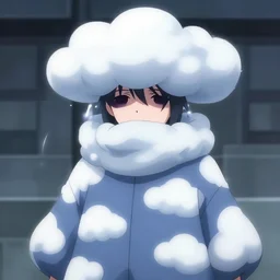 anime character wearing a storm cloud for clothing