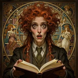 perfectly - centered - portrait of a crazy librarian, intricate, highly detailed, digital painting, artstation, concept art, smooth, sharp focus, illustration, unreal engine 5, 8 k, art by artgerm and greg rutkowski and alphonse mucha