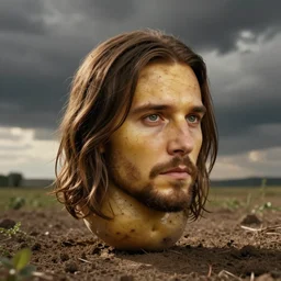photo of a potato in the shape of jared leto's head