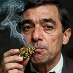 hyper realistic, close up portrait of a mega derpy mr. bean, big chungus, with a pinnochio nose, smoking massive amounts of weed by greg rutkowski, scott m fischer, artgerm, loish, slight glow, atmospheric, anne stokes, alexandros pyromallis, 4 k, 8 k