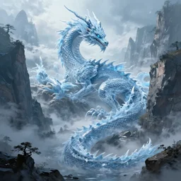 valley of the ice dragon, concept art, digital painting, trending on artstation, deviantart, epic composition, extremely detailed, ambient lighting, masterpiece, sharp focus, octane render
