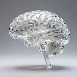 a crystal cast sculpture of a brain