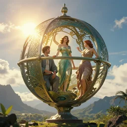 the orb of eternity, sunlight study, art nouveau, by frederic edwin church and ( ( ( ( lisa frank ) ) ) ), 8 k, sharp focus, octane render, ( ( ( kauai ) ) )